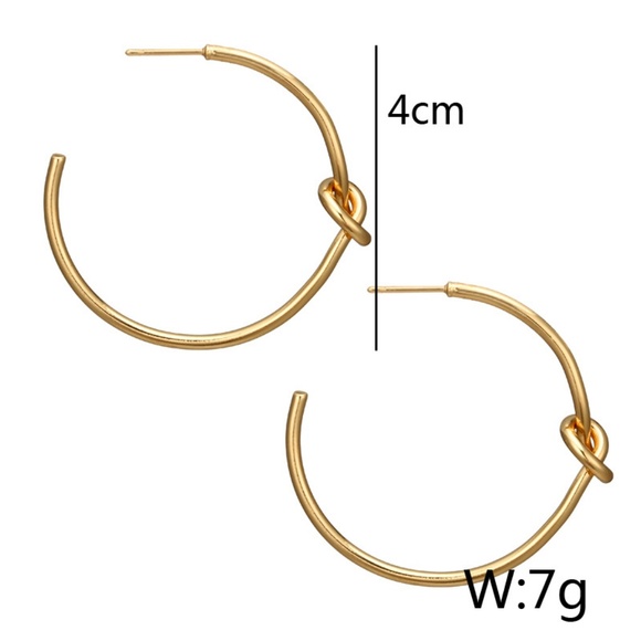 Unique Design//Bow Hoop Earrings Gold Silver - Picture 6 of 6